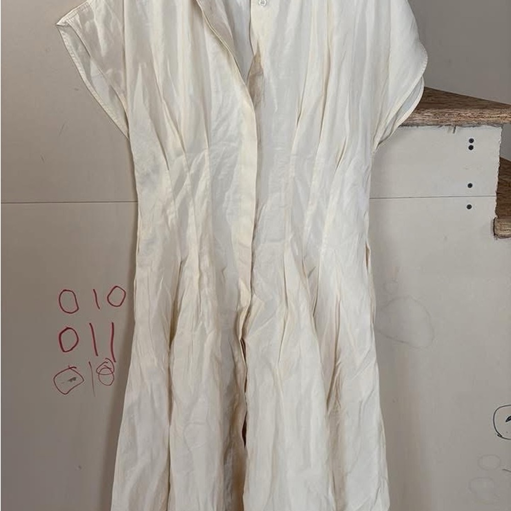 COS Cream Button-Up Dress